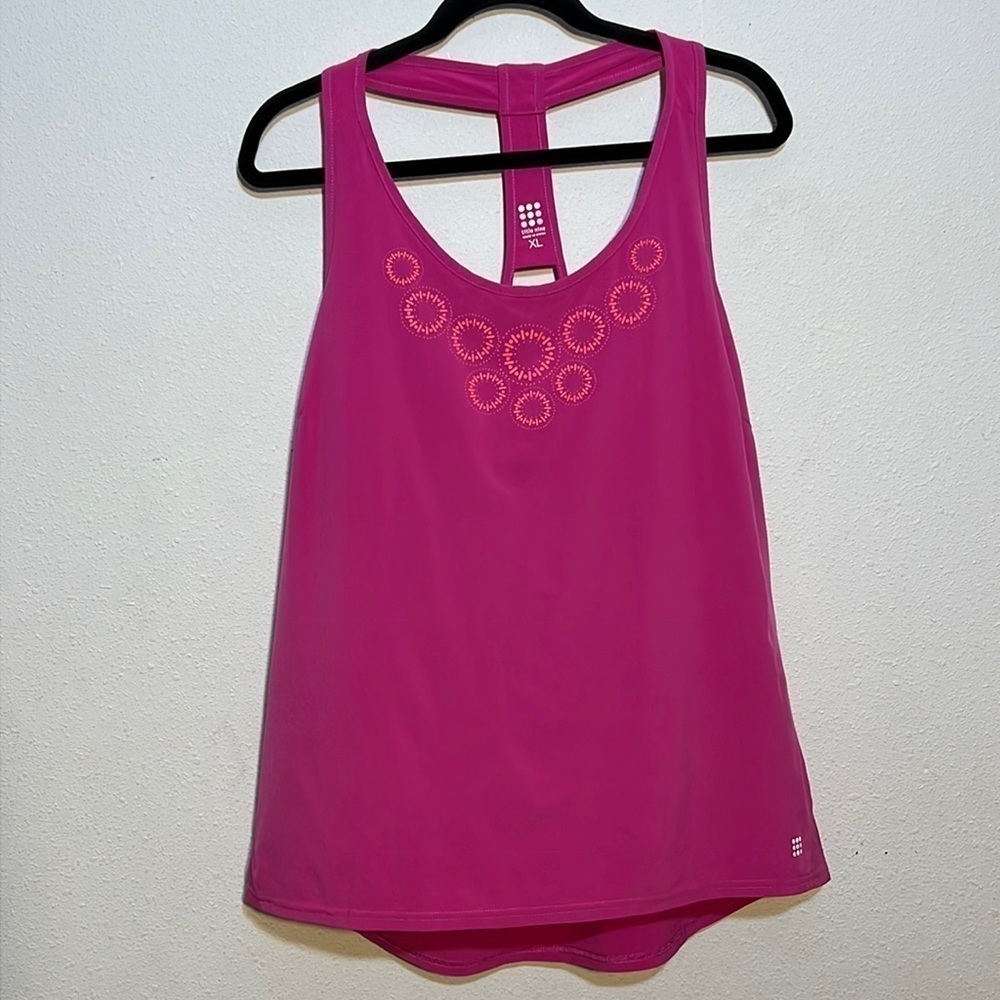 Title Nine Womens Pink Razor Back Athletic Tank Top Size XL